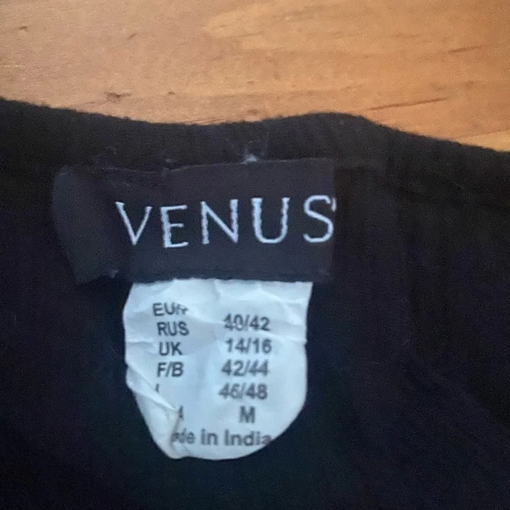 VENUS Swimwear Black White Coverup Dress Med